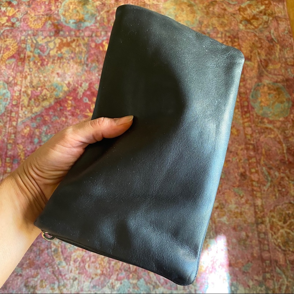 Buttery Soft Black Leather Clutch